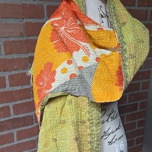 Colorful Floral Kantha Scarf